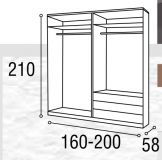 ARMARIO 2 PTAS CORRED 160 DAKOTA BLANCO160*223*60 