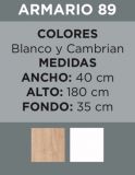 ARMARIO ZAPATERO 1P BLANCO 180*40*35