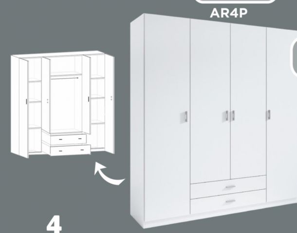 ARMARIO 4P2C 210*200*52 BLANCO