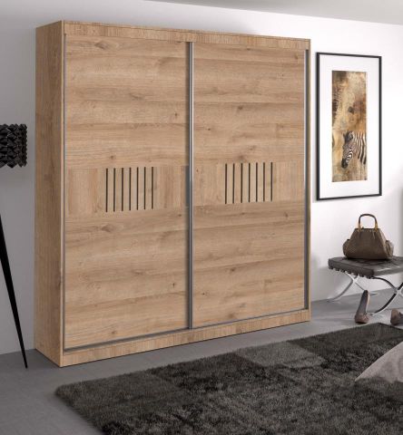 ARMARIO DAKOTA CORREDERA ROBLE RAYADO 200*223*60