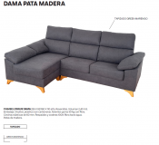 CHAISS DAMA FIJA REVERSIBLE P/MADERA GRIS MARENGO