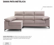 CHAISS DAMA FIJA POUF REVERSIBLE P/MET GRIS PERLA