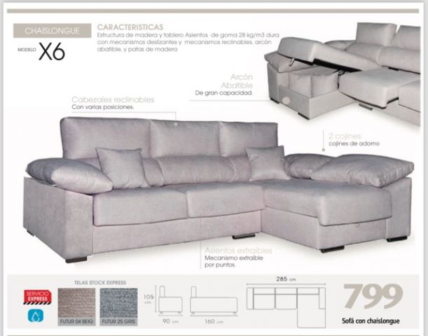 CHAISSELONGUE X6 TAP FUTUR GRIS  IZQ