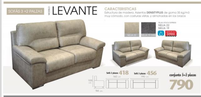 CONJ 3+2 LEVANTE MAG PIEDRA 190*94*105/160