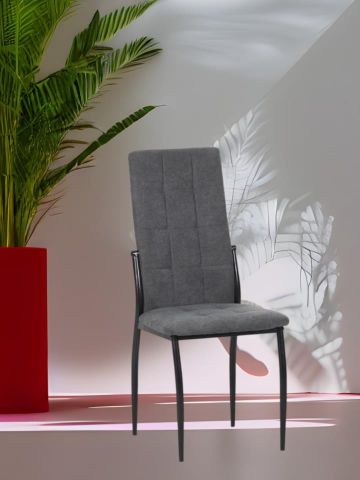 SILLA COMEDOR NAPOLES GRIS Y PATA NEGRA