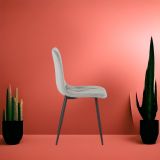 SILLA COMEDOR VELVET GRIS MARENGO PATA NEGRA